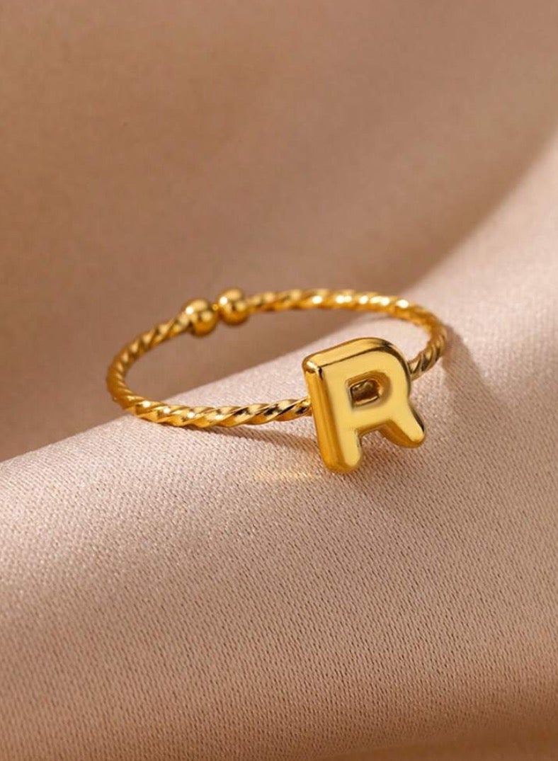 إيكوال خاتم نسائي من الاستانلس ستيل مطلي باللون الذهبي بمقاس موحد - Image 1