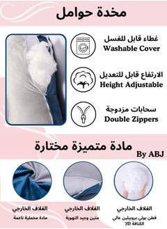 ABJ J Shape Pregnancy Pillows, Full Body Maternity Pillow -Removable Cover, Size 65" x 28" - Grey - Pregnancy Pillows for Sleeping - Body Pillows for Adults, Maternity Support Pillow - Support for Back, Legs, Belly, Hips, 2024 design  - Image 5