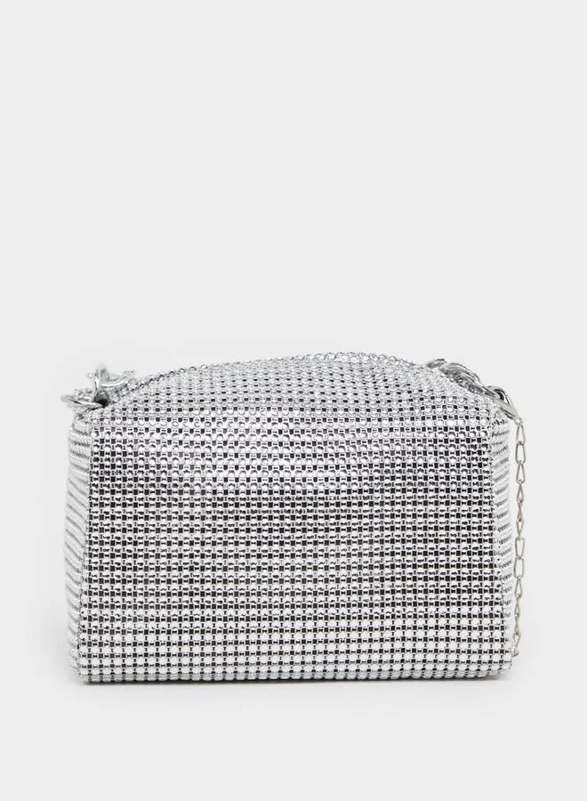 Styli Chain Drop Embellished Handbag with Chain Strap