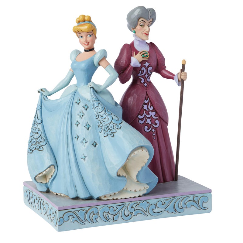 Enesco Disney Traditions by Jim Shore Good vs Evil Cinderella and Lady Tremaine Figurine Resin Hand Painted Crafted Disney Collectible Decorative Figurines Home Decor Sculpture Statue Gift 83 Inch