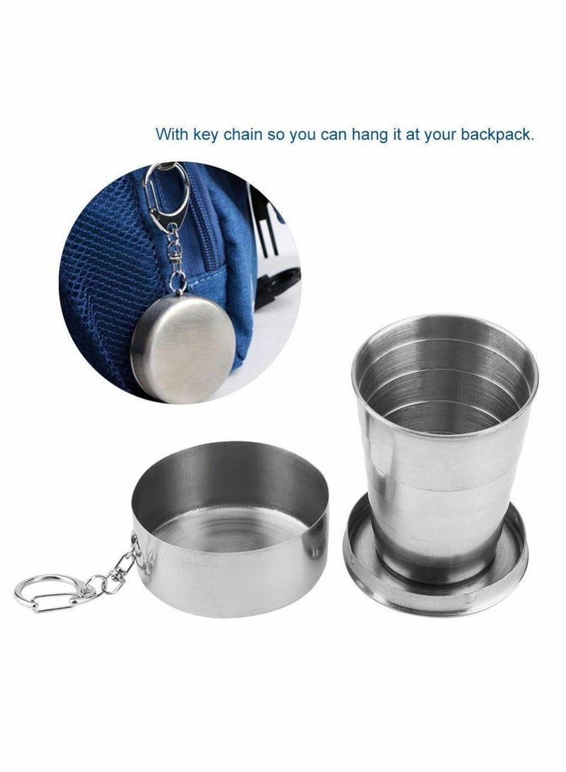 Excefore Travel Folding Cup Premium Stackable Metal Drinking Outdoor Telescopic Collapsible Mug Camping Hiking Bottle Portable Retractable Water Containers 150ml/5.3oz - Image 5