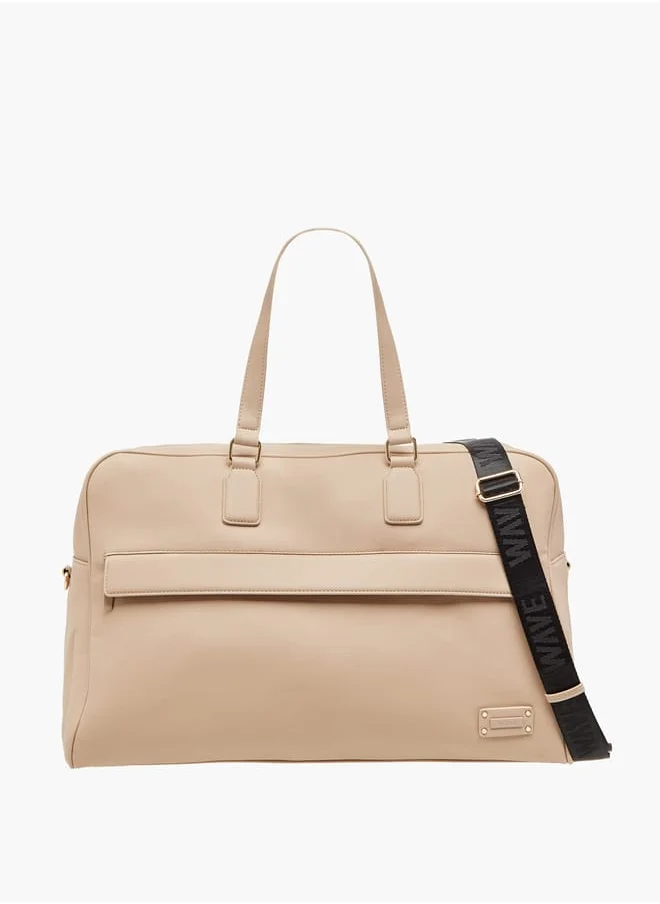 Wave Women's Solid Duffle Bag with Double Handle and Zip Closure