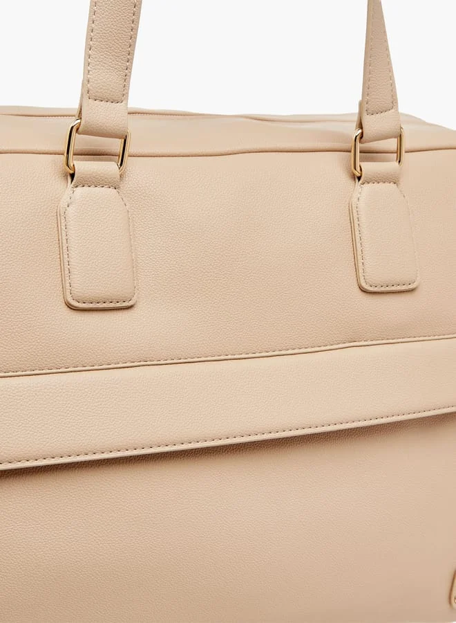 وايف Women's Solid Duffle Bag with Double Handle and Zip Closure