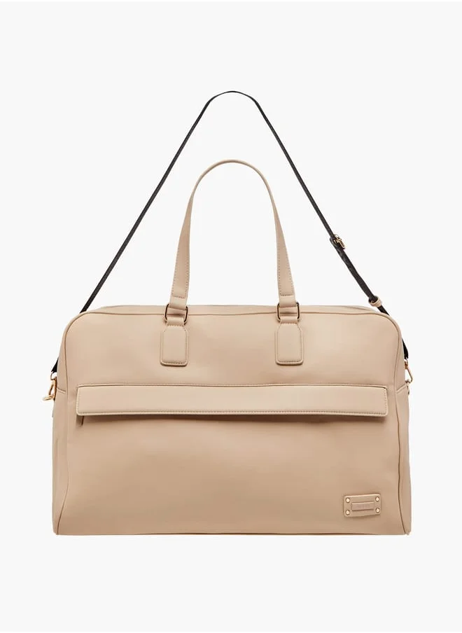 Wave Women's Solid Duffle Bag with Double Handle and Zip Closure