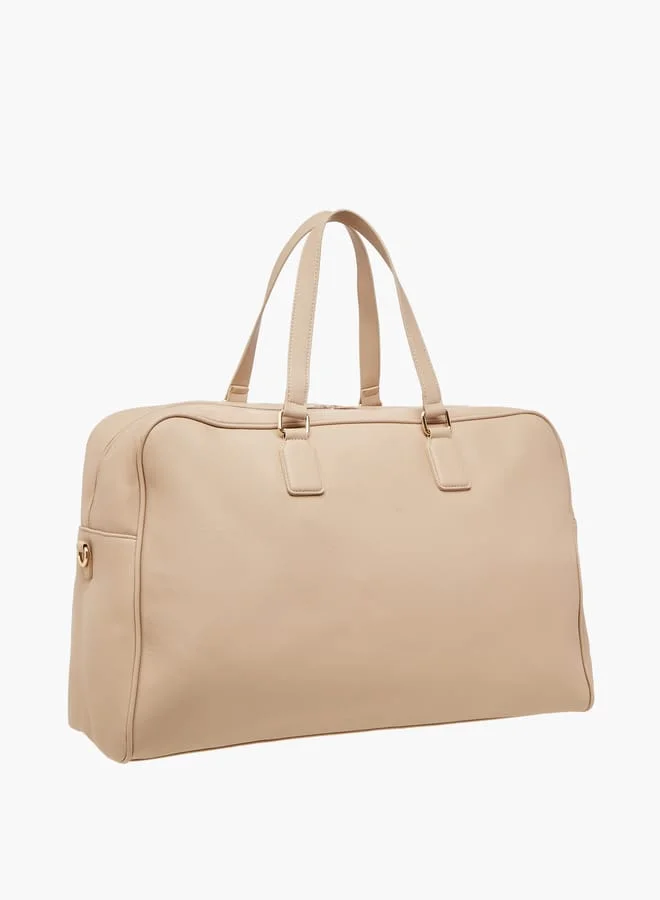 وايف Women's Solid Duffle Bag with Double Handle and Zip Closure