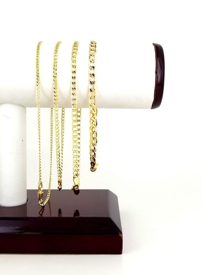 Real 10k Yellow Gold Hollow C-Link Men and Women Bracelet/Anklet 2.5 mm (8) - Image 3