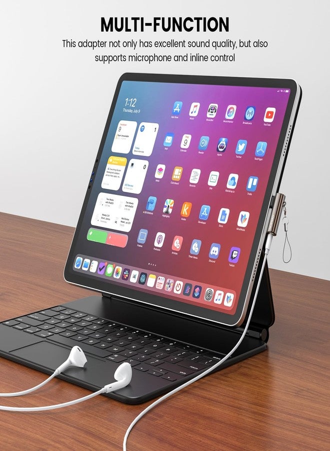 موسواج محول سماعات رأس USB-C من MOSSWAG إلى مقبس 3.5 ملم، بزاوية قائمة، من نوع USB-C إلى مقبس AUX، دونجل صوتي، مصنوع من سبائك الزنك، متوافق مع هواتف سامسونج S23 وS22 وبيكسل 7/6 وآيباد برو/آير. - Image 5