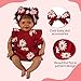 BABESIDE 2 Pcs Reborn Baby Doll Clothes for 1722 Inch Dolls Baby Doll Outfit Accessories with Floral Pattern fit Realistic Babydolls Girl Boy Wine Red - Image 4