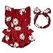 BABESIDE 2 Pcs Reborn Baby Doll Clothes for 1722 Inch Dolls Baby Doll Outfit Accessories with Floral Pattern fit Realistic Babydolls Girl Boy Wine Red - Image 2