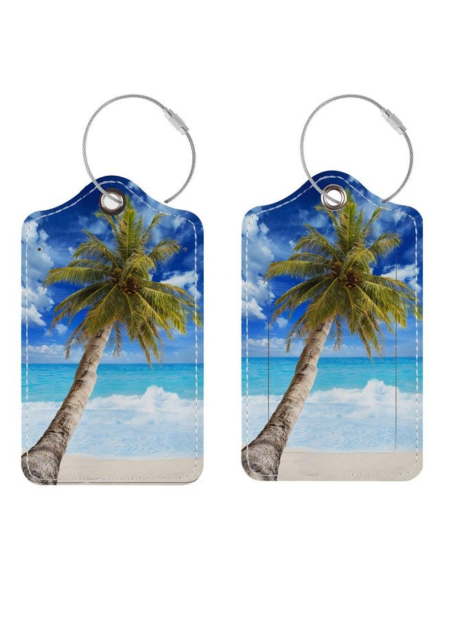 Chelmon Luggage Tags for Suitcases, 2 Pack Cute PU Leather Suitcase Tag Identifiers TSA Approved with Stainless Steel Loop and Address Card for Baggage Tag for Cruise Airport Travel Essentials by Chelmon - Image 1
