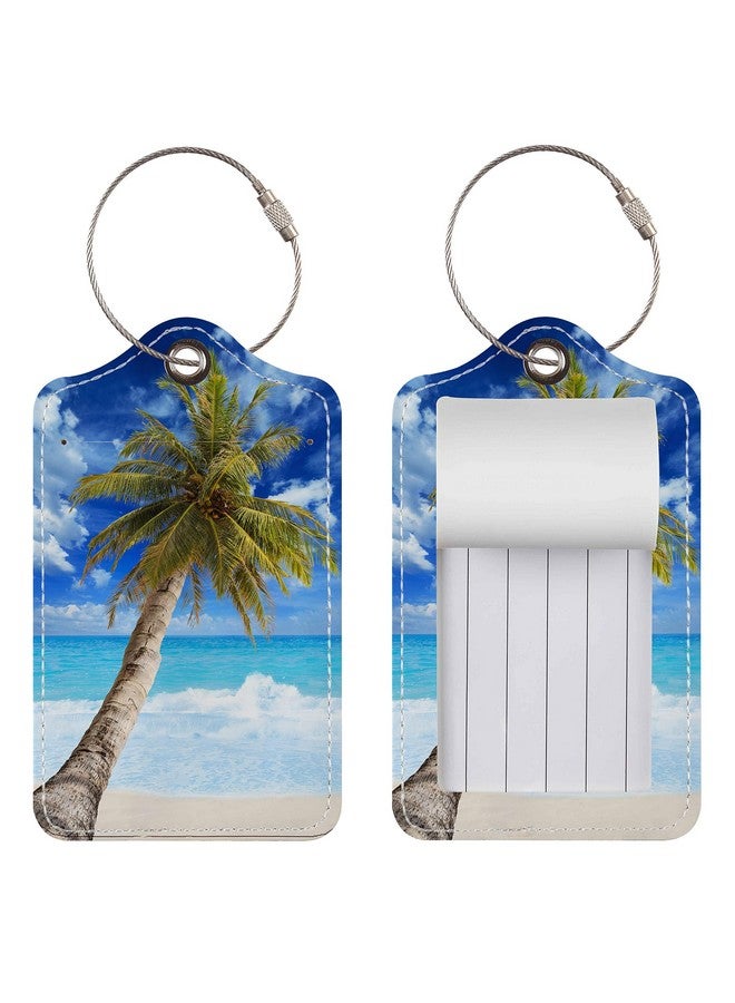 Chelmon Luggage Tags for Suitcases, 2 Pack Cute PU Leather Suitcase Tag Identifiers TSA Approved with Stainless Steel Loop and Address Card for Baggage Tag for Cruise Airport Travel Essentials by Chelmon - Image 2