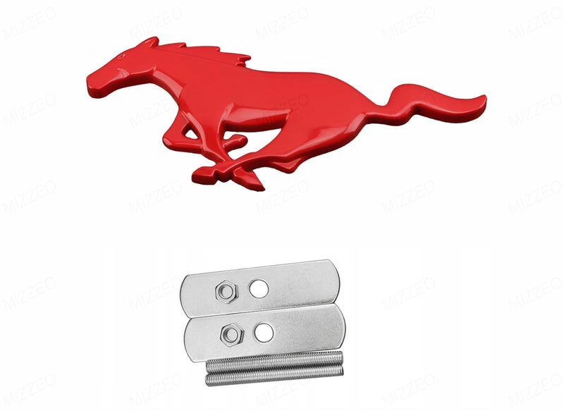 MIZZEO Car 3D Front Grill Emblem, Red Horse Badge, Automotive Decal & Sticker Compatible with All Cars - Image 4