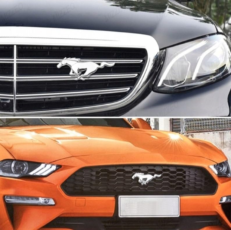 MIZZEO Car 3D Front Grill Emblem, Red Horse Badge, Automotive Decal & Sticker Compatible with All Cars - Image 3