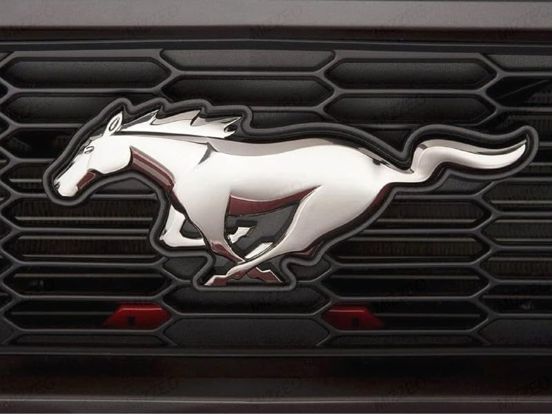 MIZZEO Car 3D Front Grill Emblem, Red Horse Badge, Automotive Decal & Sticker Compatible with All Cars - Image 2