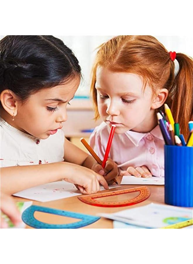 Arabest 6 Pieces Math Bulk Plastic Protractors 180 Degrees 6 Inch Translucent Protractors for Geometry, Angle Measurement, Students School Supplies - Image 5