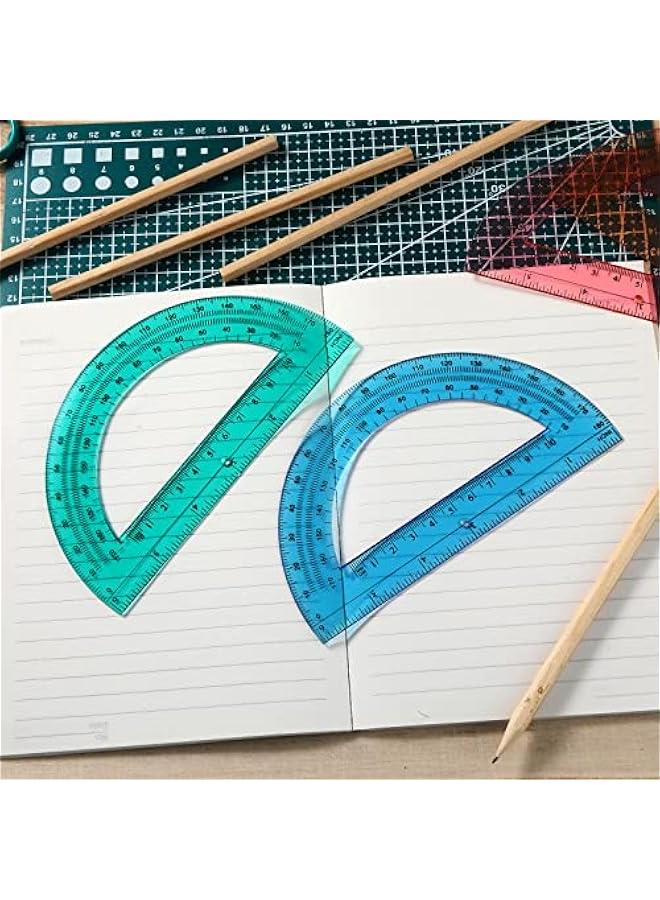 Arabest 6 Pieces Math Bulk Plastic Protractors 180 Degrees 6 Inch Translucent Protractors for Geometry, Angle Measurement, Students School Supplies - Image 4