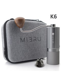 Manual Coffee Bean grinder gray K6 Portable Mini Coffee Grinder With Adjustable Settings, Suitable Use For Home, Office And Travel