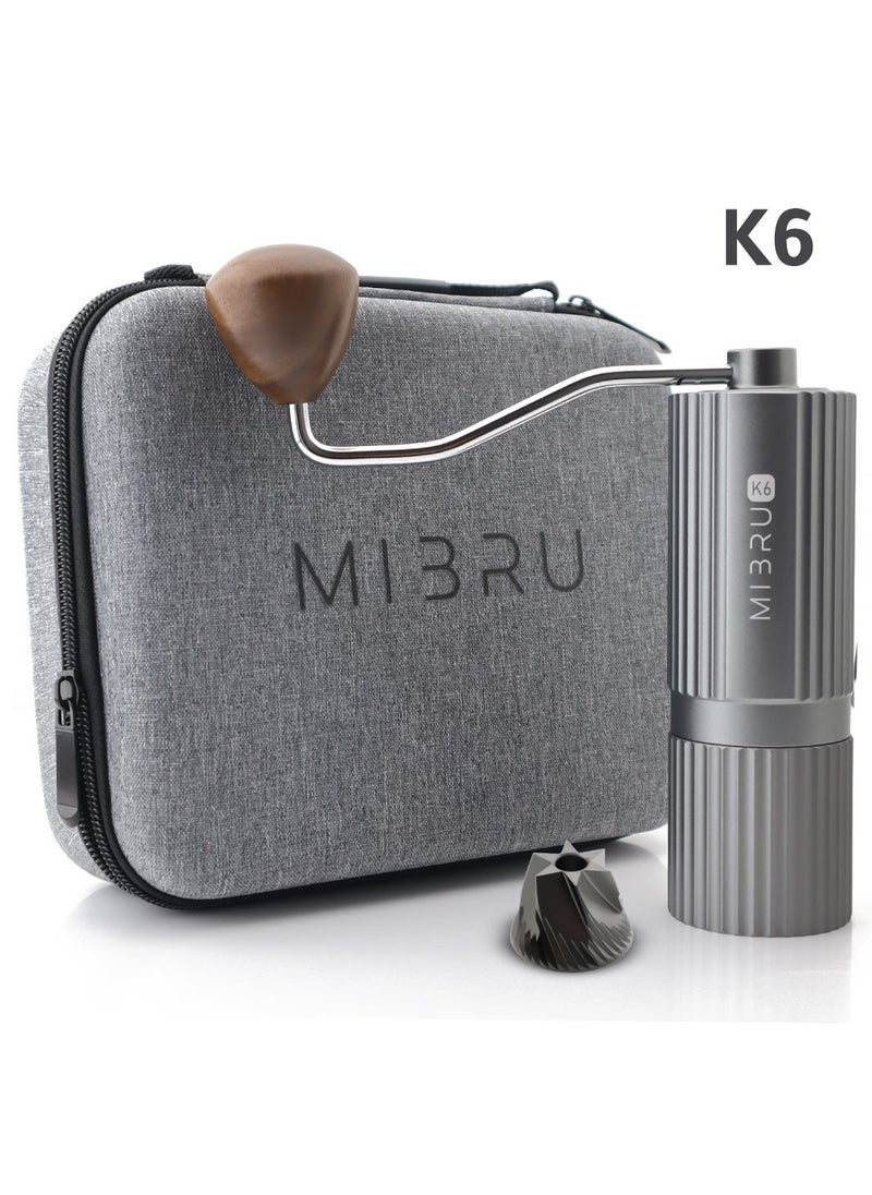 MIBRU - Manual Coffee Bean grinder gray K6 Portable Mini Coffee Grinder With Adjustable Settings, Suitable Use For Home, Office And Travel - Image 1