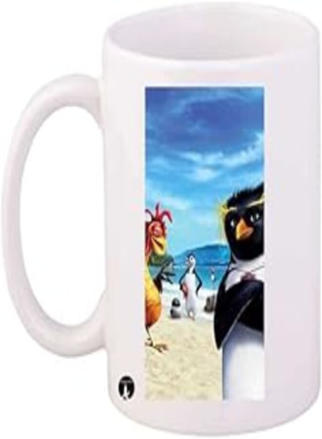 RYN PRINTED Design Surf's Up Mug White Blue Black Standard Size