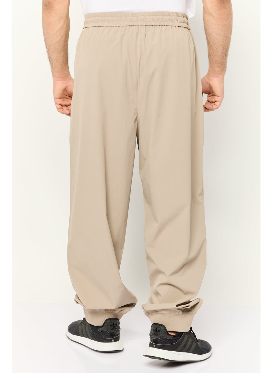 ESPRIT Men Regular Fit Embroidered Logo Jogger Pants, Taupe  - Image 2