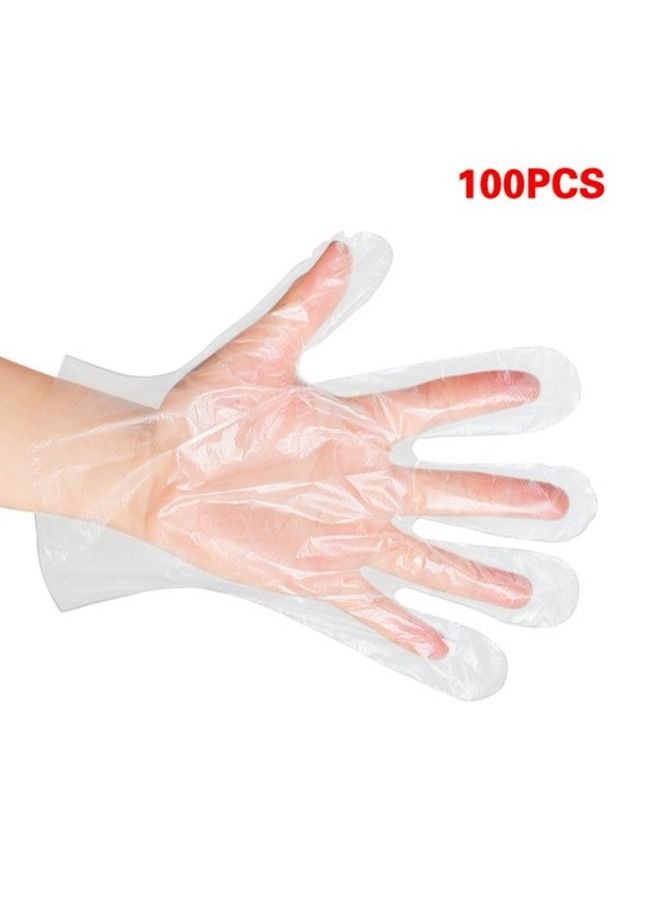 Gesalife 100 Piece Plastic Disposable Latex and Powder Free Clear Gloves - Image 3
