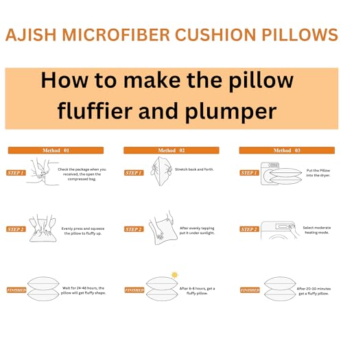 AJISH Set of 4, 16 x 16 Inch Micorfiber Filled Cushion Filler - Soft & Fluffy - Hotel Quality Premium Cushions - Decorative Cushion for Sofa, Bed, Throw Pillow Insert, Office - Home Decor (White) - Image 5
