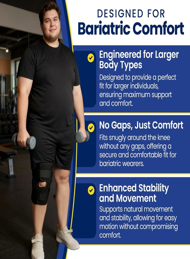 براس دايركت دعامة الركبة المفصلية من Brace Direct Plus Size مع نطاق حركة قابل للتعديل - دعم غير قابل للانزلاق للأرجل الكبيرة | التهاب المفاصل، الغضروف الهلالي، الرباط الصليبي الأمامي/الخلفي والتعافي بعد الجراحة (3XL: 22-24 بوصة للفخذ) - Image 3