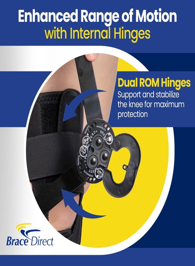 براس دايركت دعامة الركبة المفصلية من Brace Direct Plus Size مع نطاق حركة قابل للتعديل - دعم غير قابل للانزلاق للأرجل الكبيرة | التهاب المفاصل، الغضروف الهلالي، الرباط الصليبي الأمامي/الخلفي والتعافي بعد الجراحة (3XL: 22-24 بوصة للفخذ) - Image 4
