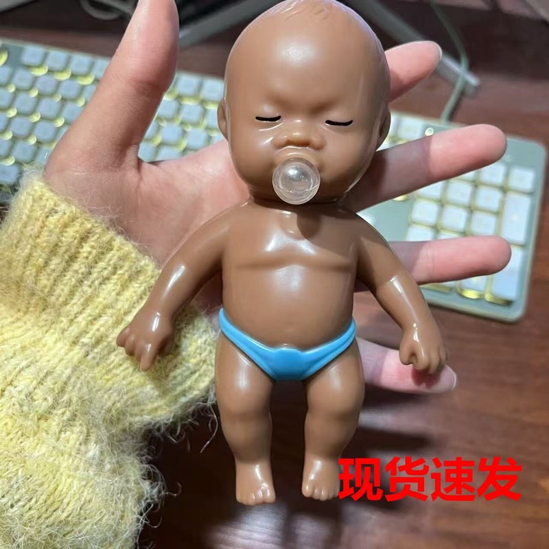 Palm-Size Ugly Doll Squishy Stress Relief Toy Soft Rubber Natasha Doll Bubble Blowing - Image 1