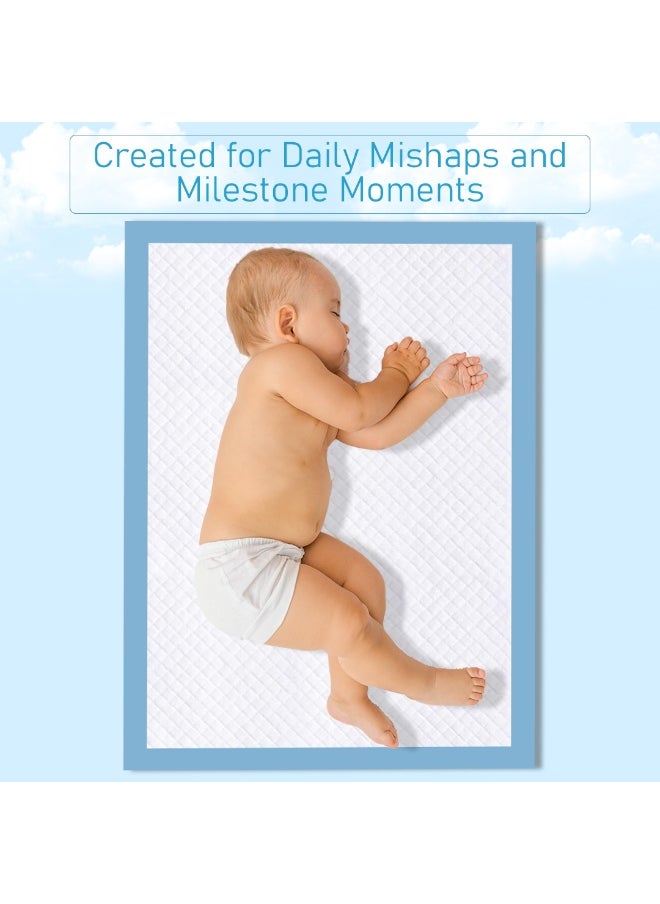 Cute 'n' Cuddle Cute 'n' Cuddle – 120 Pcs Disposable Changing Mat Blue (60×45 cm) with 120 Pink Scented Diaper Bags – Soft, Leak-Proof & Hygienic  - Image 3