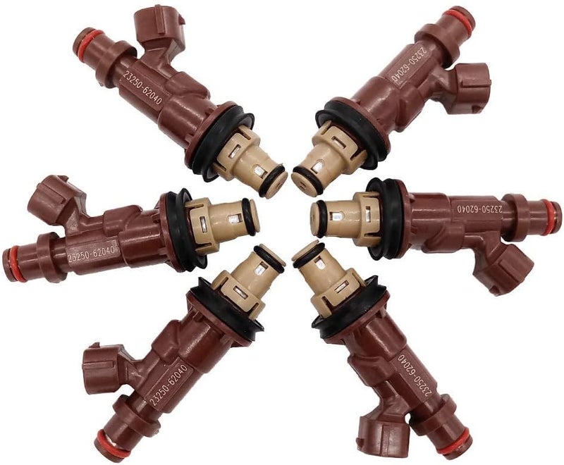 GERMBAN 23250-62040 6pcs Fuel Injector Replacement for Toyota 4Runner, Tacoma, and Tundra - Image 1