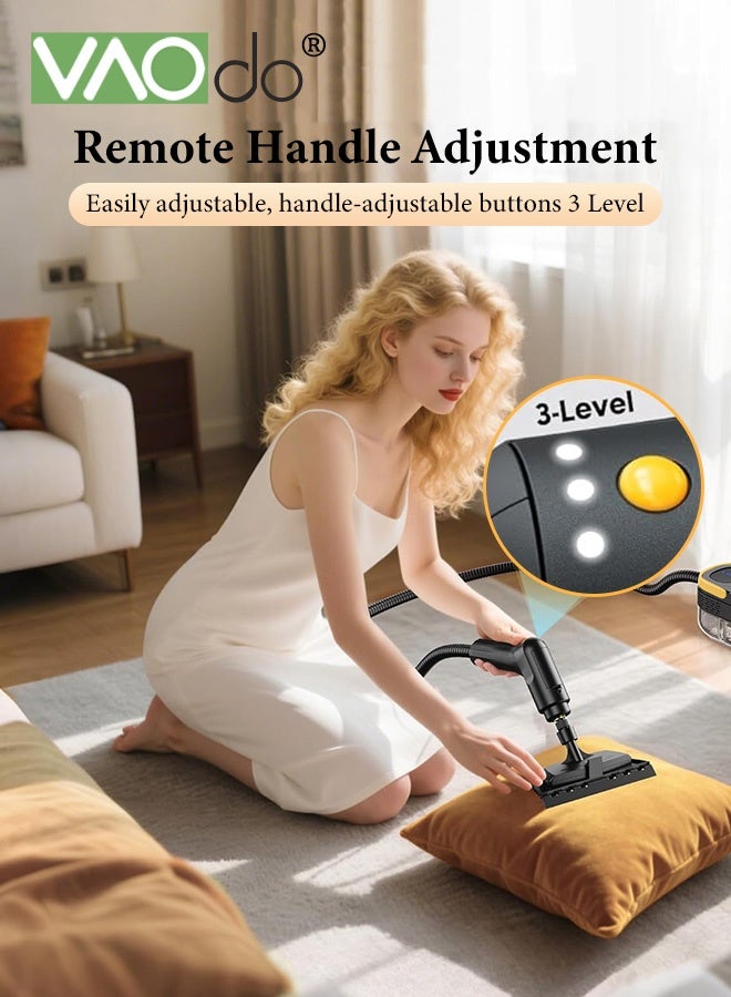 فاو دو 2500 واط منظف بخاري محمول محمول باليد مع 9 قطع من الملحقات، 3 درجات لضبط درجة الحرارة، خزان سعة 1.6 لتر، تسخين سريع لمدة 10 ثوانٍ، منظف بخاري متعدد الأغراض، لتنظيف السيارات، لتنظيف نوافذ المطبخ وأثاث المطبخ والجص والبلاط - Image 5