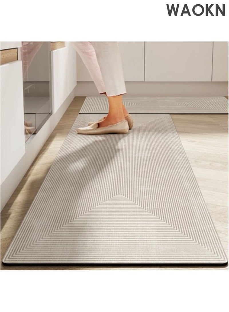 WAOKN Diatom Mud Bath Mat Set Bathroom Kitchen Rug Mat Extra Soft and Absorbent Bath Rugs Non-Slip Quick Drying Floor Bath Tub Mat for Bathroom Floor Tub and Shower 40*60cm/40*120cm - Image 1