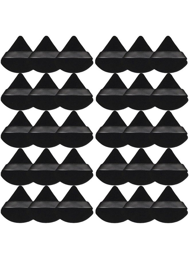 metulip - 30Pcs Triangle Powder Puff, Black Powder Puffs For Face Powder Soft Makeup Puff Makeup Sponge Under Eye Powder Puff Concealer Sponge - Image 1
