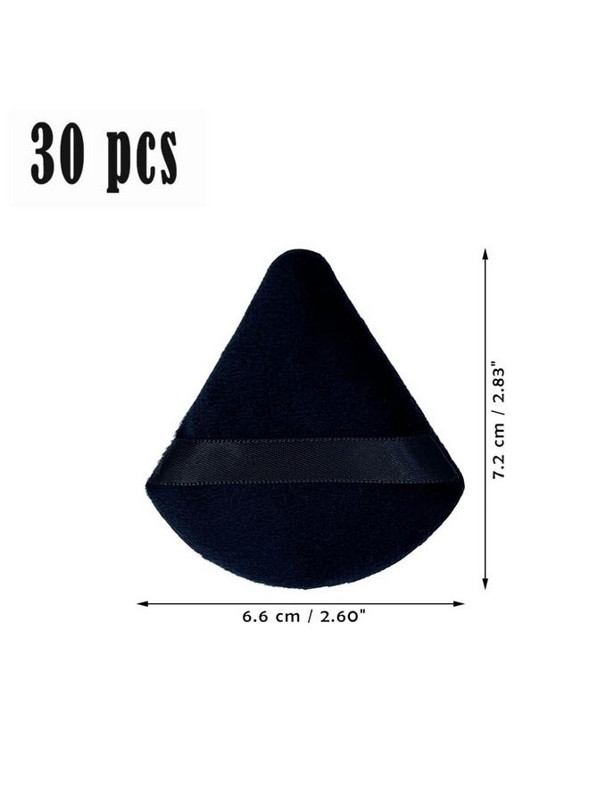 metulip - 30Pcs Triangle Powder Puff, Black Powder Puffs For Face Powder Soft Makeup Puff Makeup Sponge Under Eye Powder Puff Concealer Sponge - Image 1