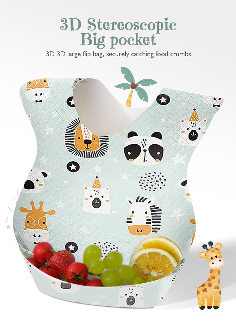 URbazaar 40 Pcs Baby Disposable Bibs Travel Feeding Bib- Leakproof Liner, Food Catcher Pocket for 6-18 Months Babies Toddlers - Image 4