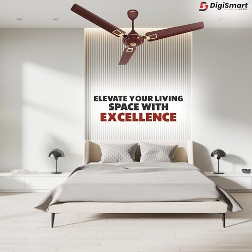 DIGISMART Apsara 1200mm Ceiling Fan, BEE Approved One Star Rating,390 RPM High Speed Air Delivery, Aerodynamic Larger Blade, Anti Dust Coating, 60 Watt Motor, 2 Years Warranty (Dark Brown) - Image 5