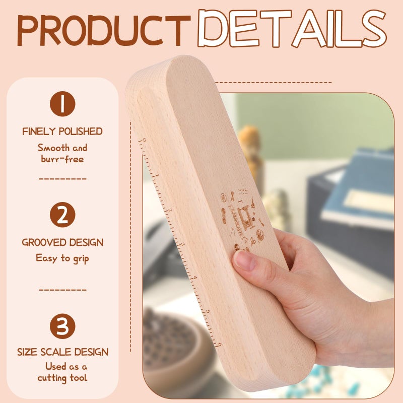 Fteven Tailors Clapper Wooden Clapper for Quilting, Professional Hardwood Clapper Sewing Tool for Quilting and Ironing, Multipurpose Quilters Pressing Tools for Wrinkle Sewing, Fabric Folds - Image 3