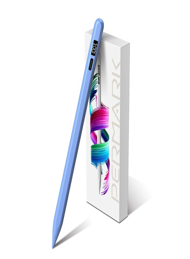 PERMARK Stylus Pen for iPad 2025-2018 with LED Power Display, 15Mins Fast Charge,Tilt Sensitivity Pencil for iPad 10/9/8/7/6th,11th A16,Air 11/13 M2/M3,Pro 11/13 M4,Pro 12.9",Air 5/4/3,Mini 7/6/5(Blue) - Image 1