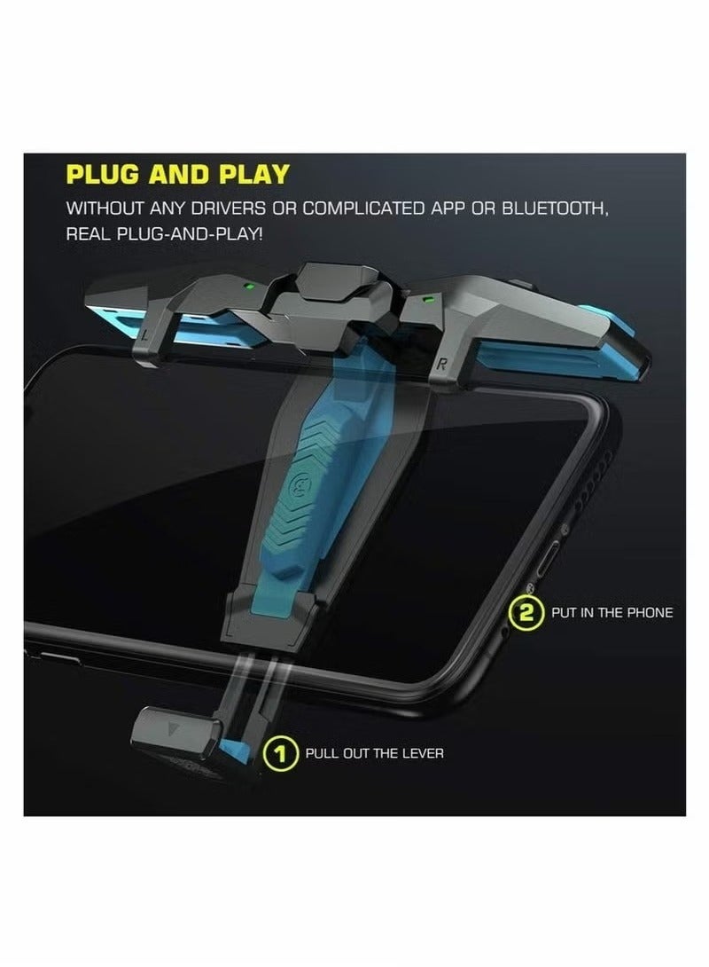 ACLIX F4 Falcon Mobile Gaming Triggers with Sensitive Joysticks for PUBG, Fortnite & Call of Duty | High-Precision Game Controller Buttons Compatible with iOS & Android Smartphones | Ergonomic Design for Comfortable Gameplay | Easy Clip-On Setup for Mobile Gaming - Image 2