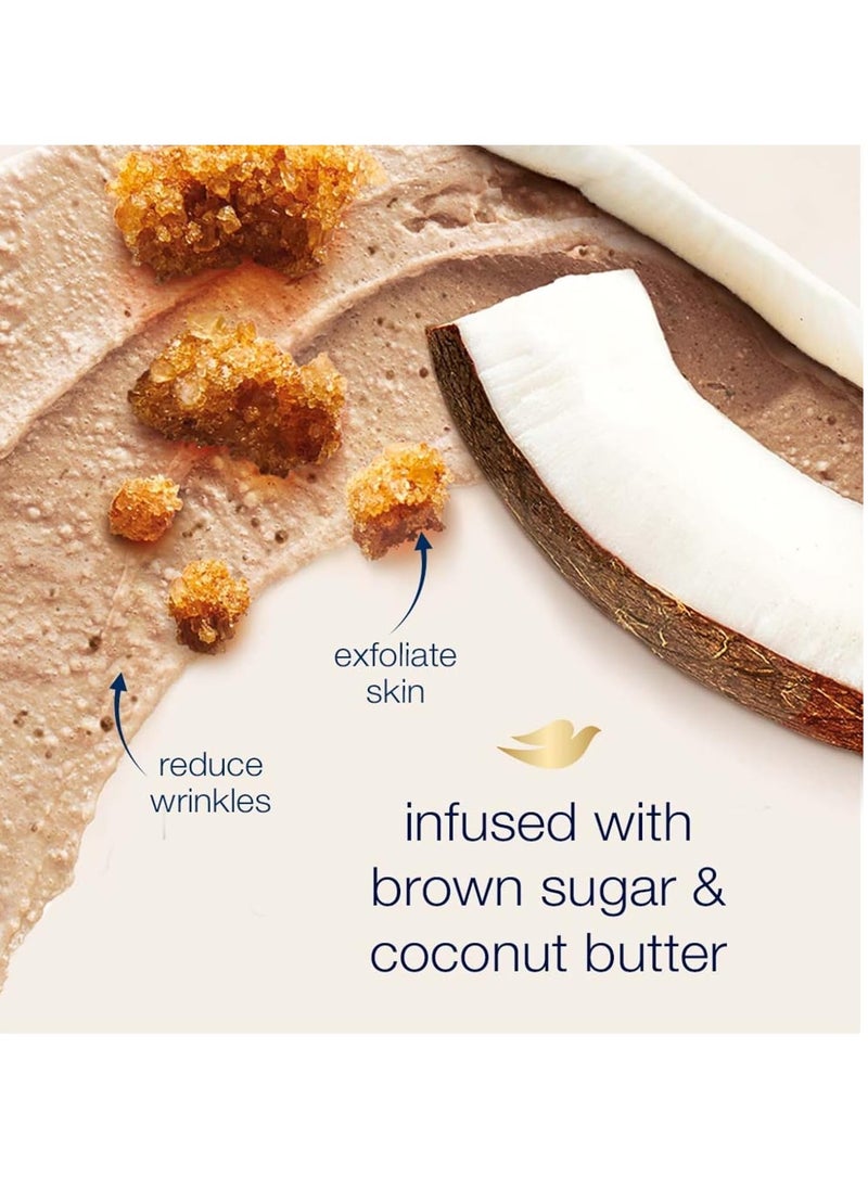 Dove - Dove Exfoliating Body Polish Scrub for Dry Skin with Brown Sugar and Coconut Butter Gently Exfoliates and Moisturizes for Instant Soft and Smooth Skin Naturally Derived Ingredients 298g - Image 1