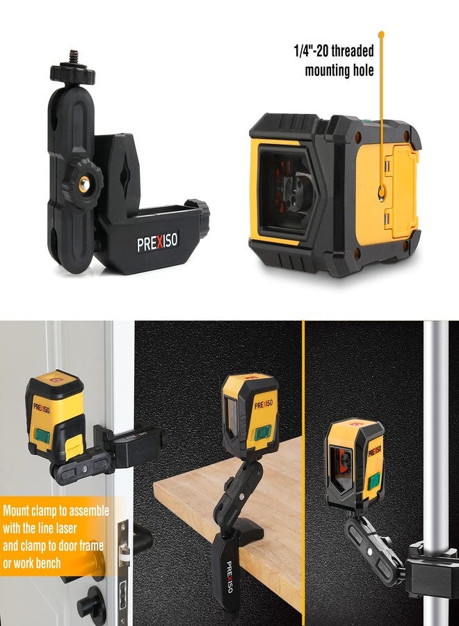 PREXISO Laser Level with Tripod, 65Ft Self Leveling Cross Line Laser Level, Green Line leveler Tool for Hanging Picture, Floor Tile, Home Renovation with LED Indicator & 2 AA Batteries (360°Clamp) - Image 3