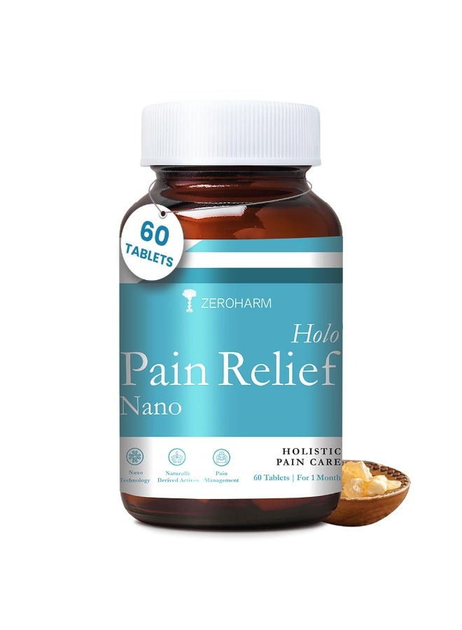 zeroharm أقراص ZEROHARM Holo لتخفيف الألم | تحتوي على لحاء الصفصاف، واللبان (البوسويلية)، والكركم، والزنجبيل | للتحكم في الألم | تقلل الالتهاب، وتخفف آلام الركبة، وتحسّن القدرة على الحركة | لا تسبب الإدمان | 60 قرصاً نباتياً - Image 1