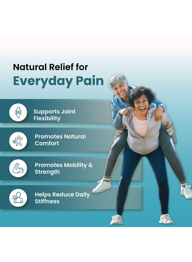 zeroharm أقراص ZEROHARM Holo لتخفيف الألم | تحتوي على لحاء الصفصاف، واللبان (البوسويلية)، والكركم، والزنجبيل | للتحكم في الألم | تقلل الالتهاب، وتخفف آلام الركبة، وتحسّن القدرة على الحركة | لا تسبب الإدمان | 60 قرصاً نباتياً - Image 2