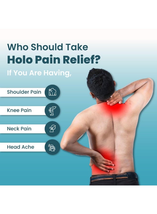 zeroharm أقراص ZEROHARM Holo لتخفيف الألم | تحتوي على لحاء الصفصاف، واللبان (البوسويلية)، والكركم، والزنجبيل | للتحكم في الألم | تقلل الالتهاب، وتخفف آلام الركبة، وتحسّن القدرة على الحركة | لا تسبب الإدمان | 60 قرصاً نباتياً - Image 3