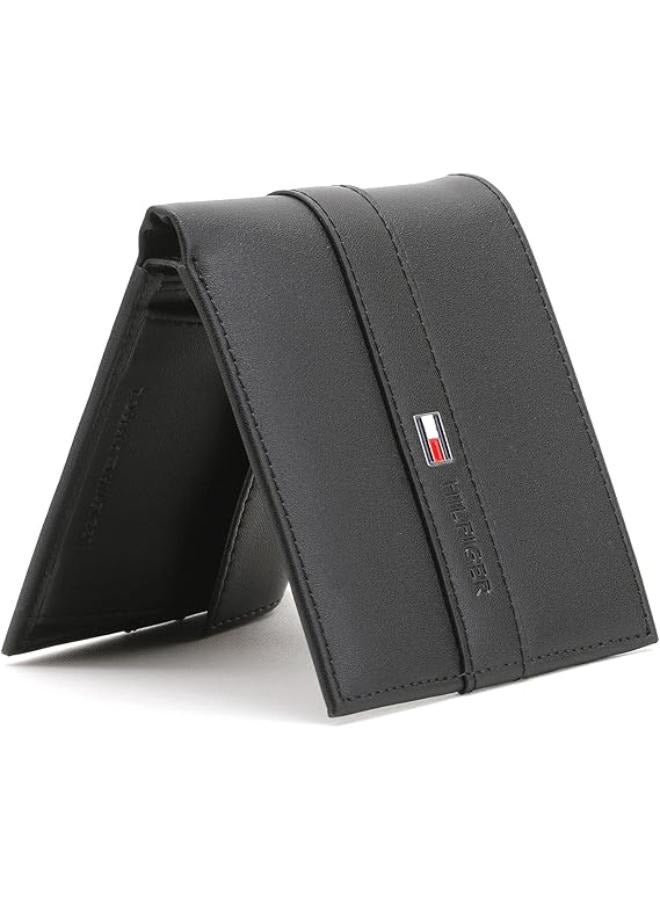 Tommy Hilfiger Plus Tommy Hilfiger Men's Double Layer Wallet - Classic - Black - Leather  - Image 2