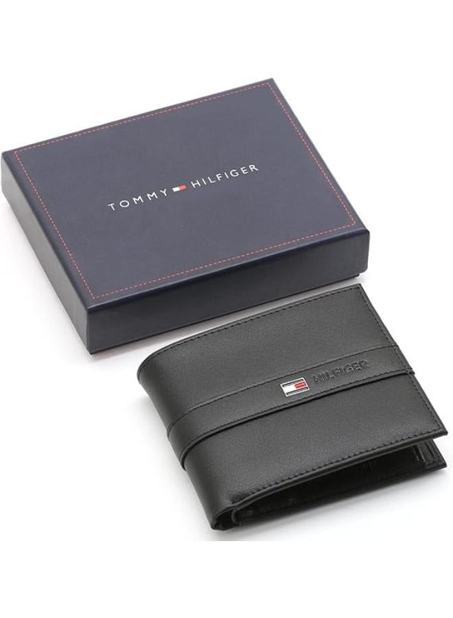 Tommy Hilfiger Plus Tommy Hilfiger Men's Double Layer Wallet - Classic - Black - Leather  - Image 1