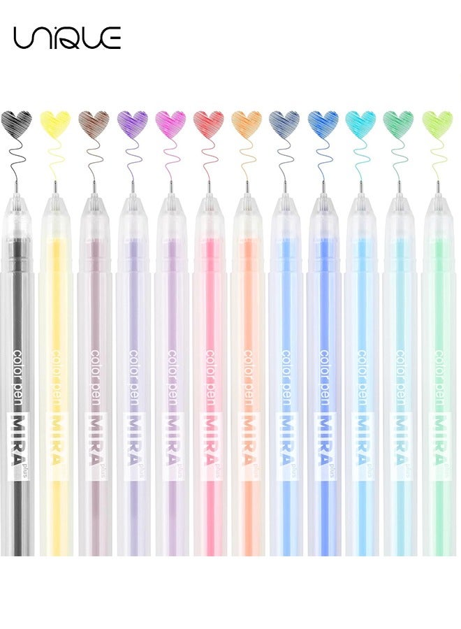 Generic Multicolor Gel Ink Pens, 12 Pcs Ink Rollerball Pen, 0.5mm Fine Point Ballpoint Pens, Waterproof Gel Pen for Artists, Students, and Planners, Drawing and Outlining（12 Colors）  - Image 2