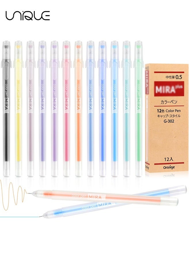 Generic Multicolor Gel Ink Pens, 12 Pcs Ink Rollerball Pen, 0.5mm Fine Point Ballpoint Pens, Waterproof Gel Pen for Artists, Students, and Planners, Drawing and Outlining（12 Colors）  - Image 1