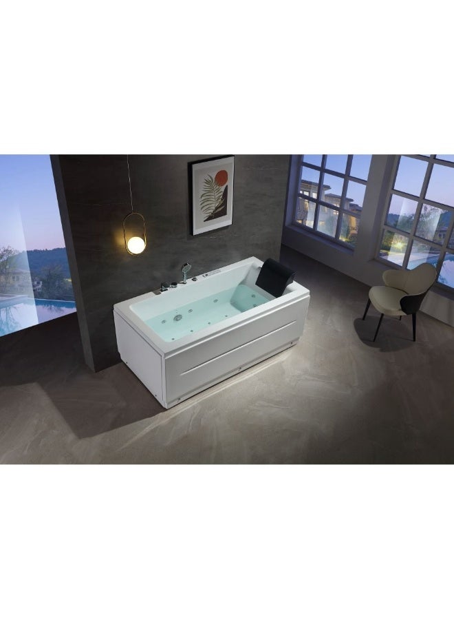 DANUBE HOME Milano Atlantis Plus Massage Bath Tub W/Digital Panel Air Bubble 1700*850*675 (1 Pieces/Set) Acrylic Body With Metal Rod Support Massage Bathtub |Bath Tub With Massager For Bathroom-White - Image 1